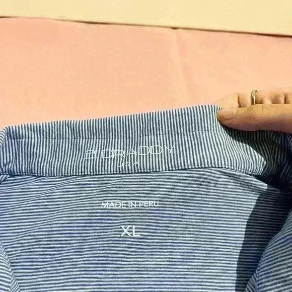 B Draddy Sport Polo Shirt Mens Striped Country Club of Virginia Golf Size XL - Picture 3 of 10